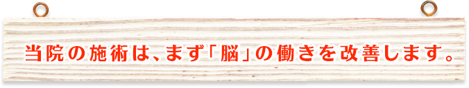 当院の施術は、まず「脳」の働きを改善します。