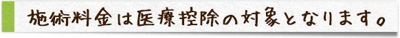 施術料金は医療控除の対象となります。