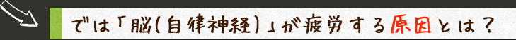では「脳(自律神経)」が疲労する原因とは？